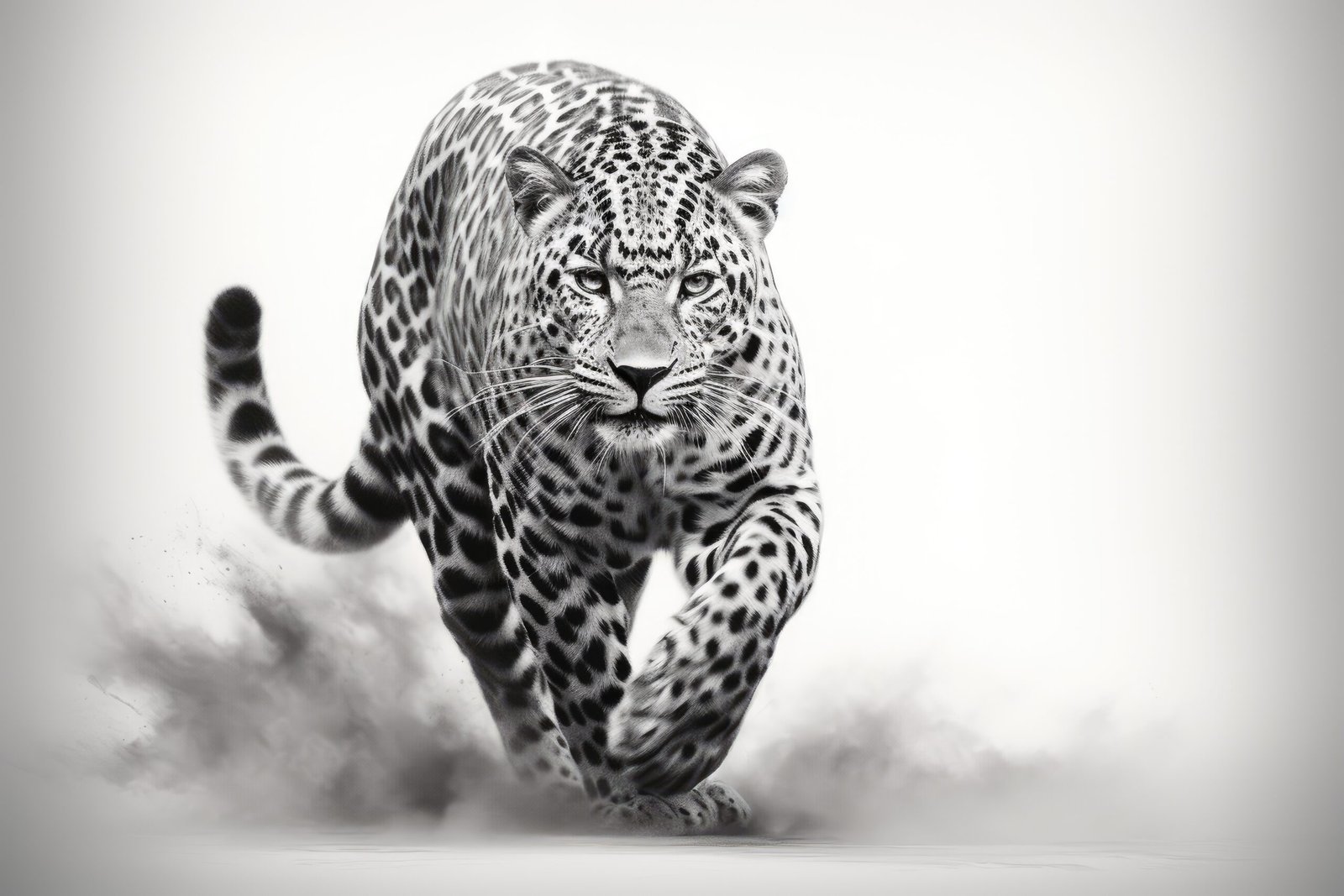 Close up of a roaring leopard isolated of transparent background. generative ai.